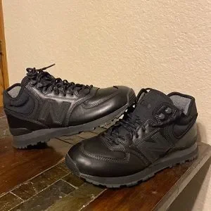 New Balance ☆ MH574OAC Black New Balance 574 MH574OAC Mens Black Wide Leather Lifestyle